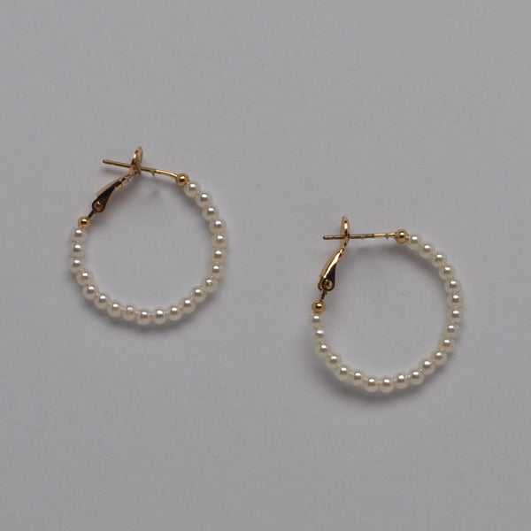 Pearl Hoop 25mm Earrings