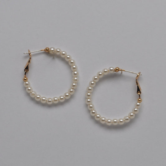 Pearl Hoop 30mm Earrings