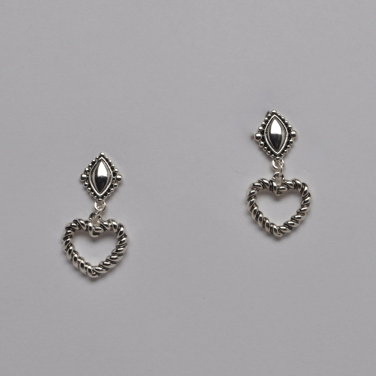 Twisted Rope Heart Drop Earrings