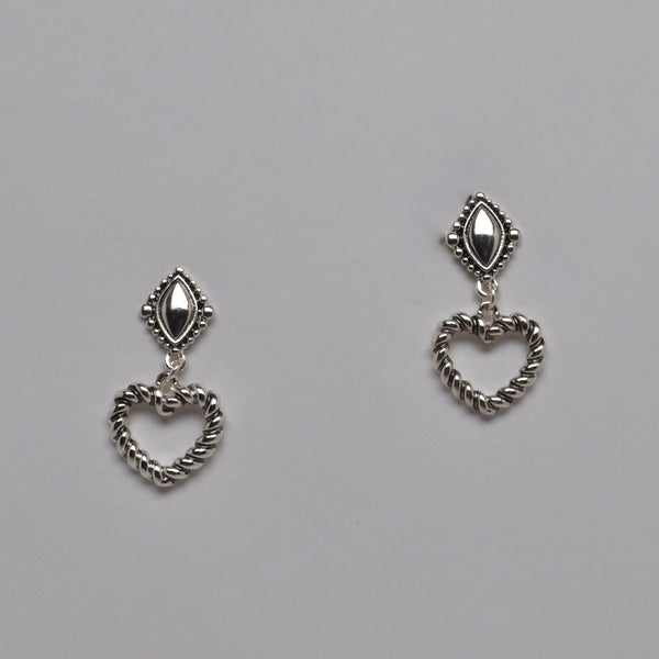 Twisted Rope Heart Drop Earrings