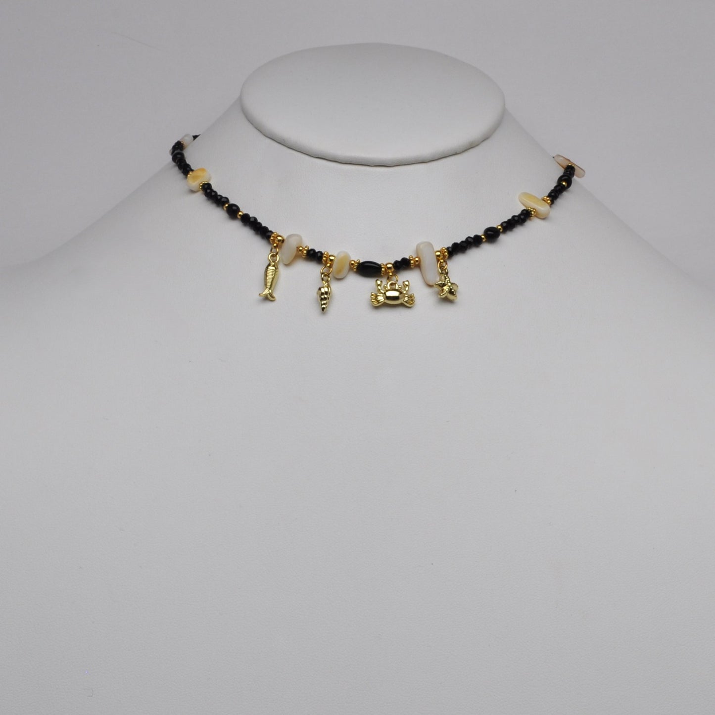 Crystal Beaded Nautical Charm Necklace