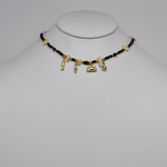 Crystal Beaded Nautical Charm Necklace