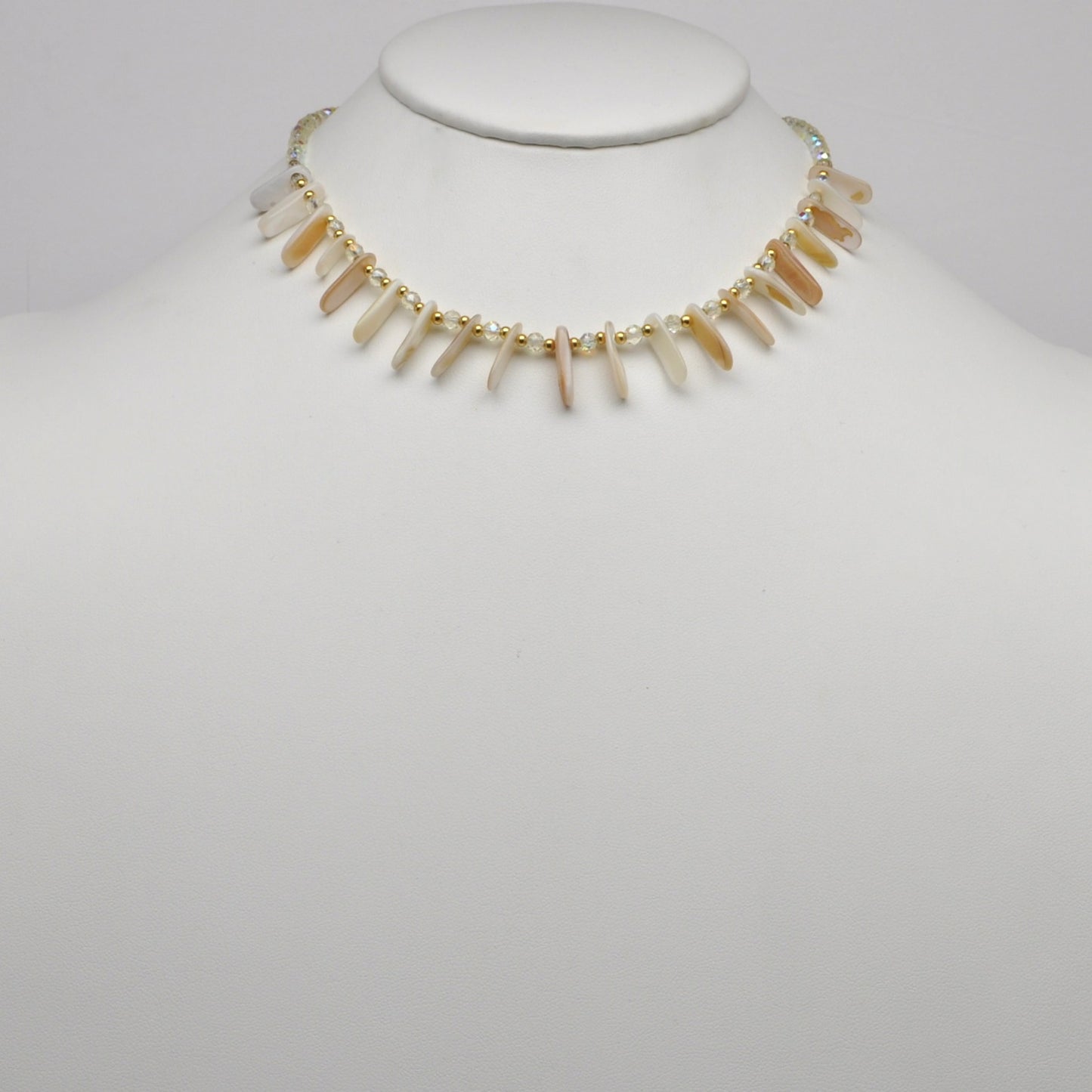 Crystal Beaded Lucite Shards Necklace