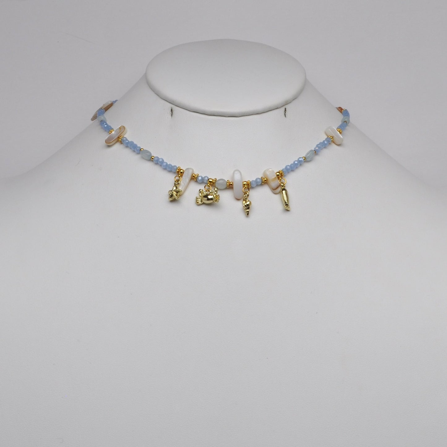 Crystal Beaded Nautical Charm Necklace