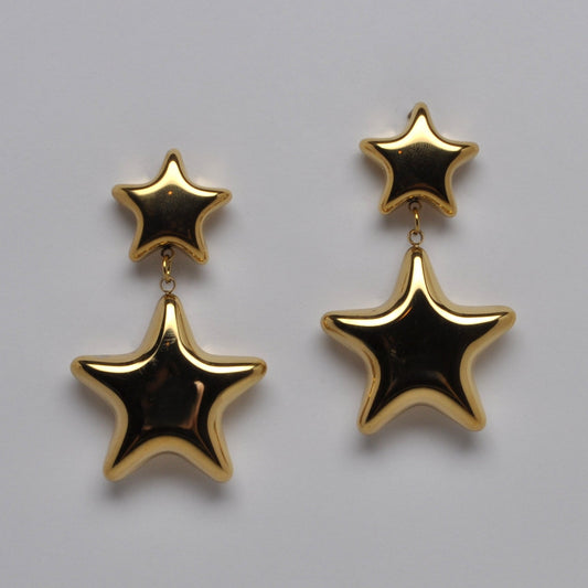 Double Tiered Star Earrings