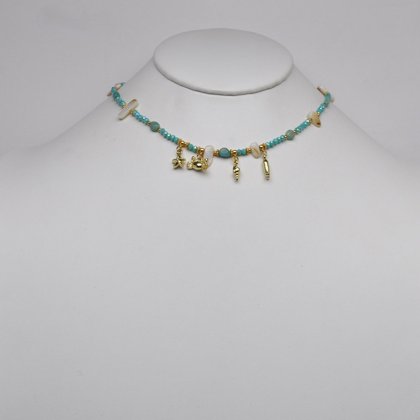 Crystal Beaded Nautical Charm Necklace