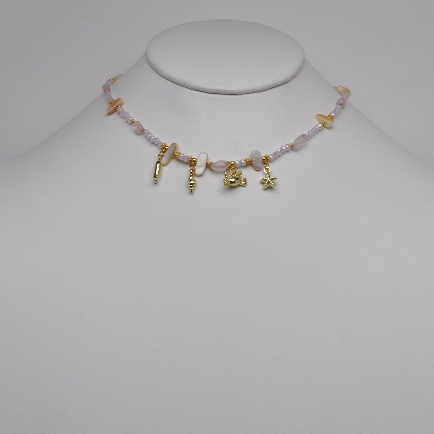 Crystal Beaded Nautical Charm Necklace