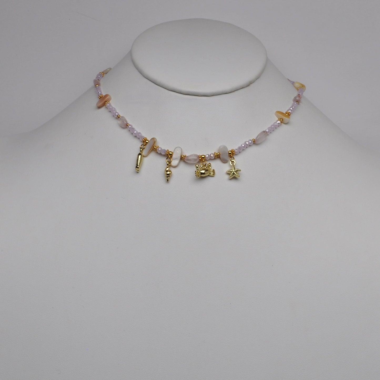 Crystal Beaded Nautical Charm Necklace