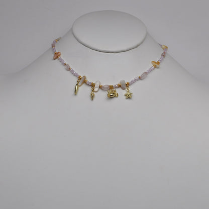 Crystal Beaded Nautical Charm Necklace