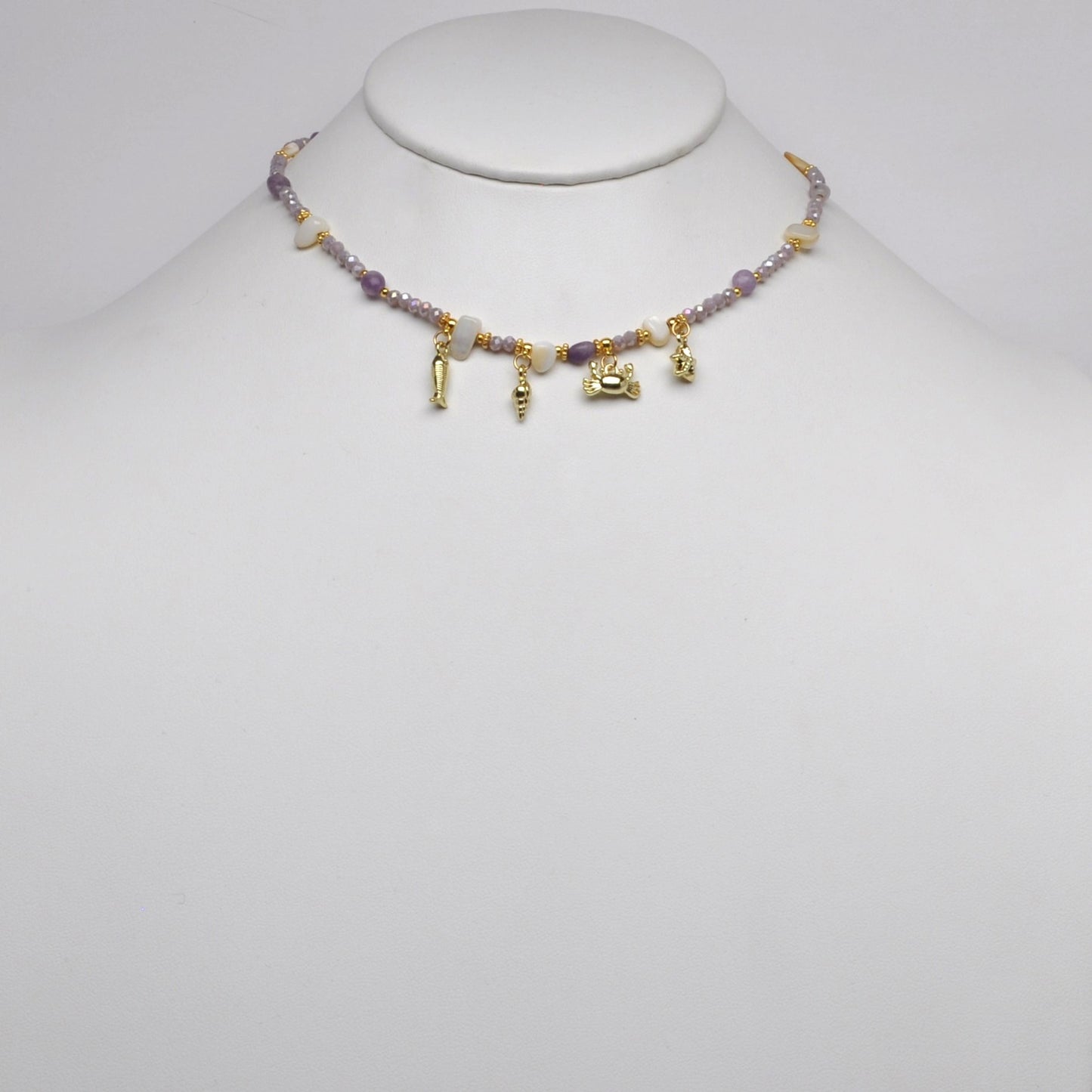 Crystal Beaded Nautical Charm Necklace