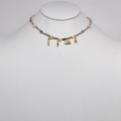 Crystal Beaded Nautical Charm Necklace