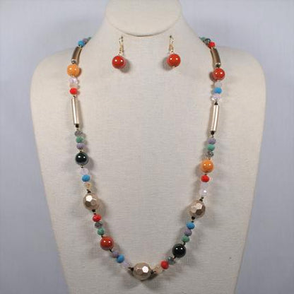 Color Crystal Necklace Set