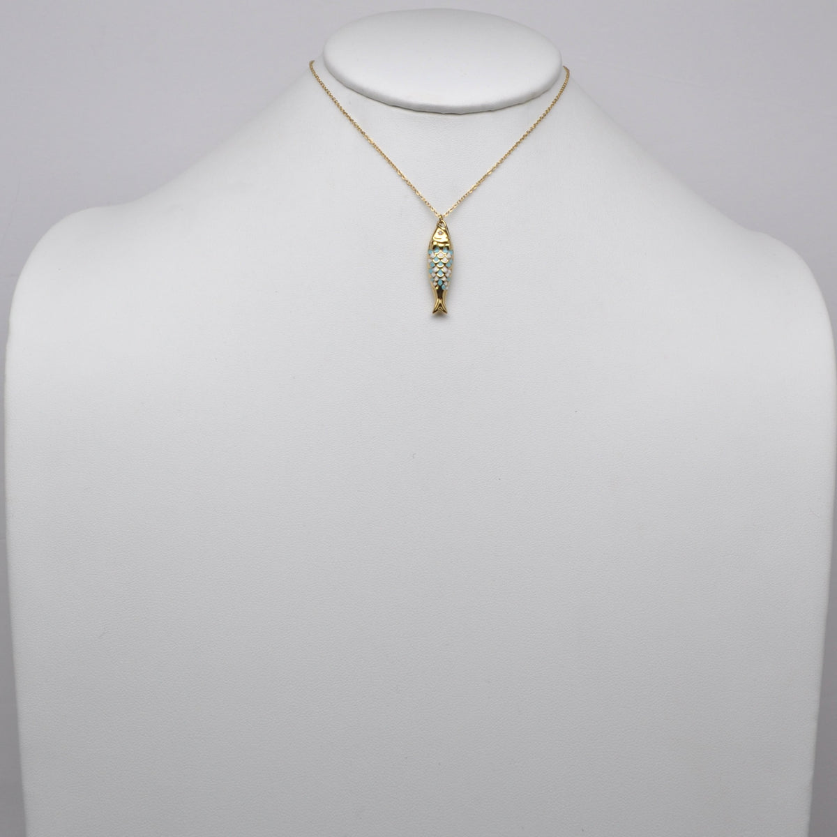 Stainless Steel Fish Scale Pendant Necklace