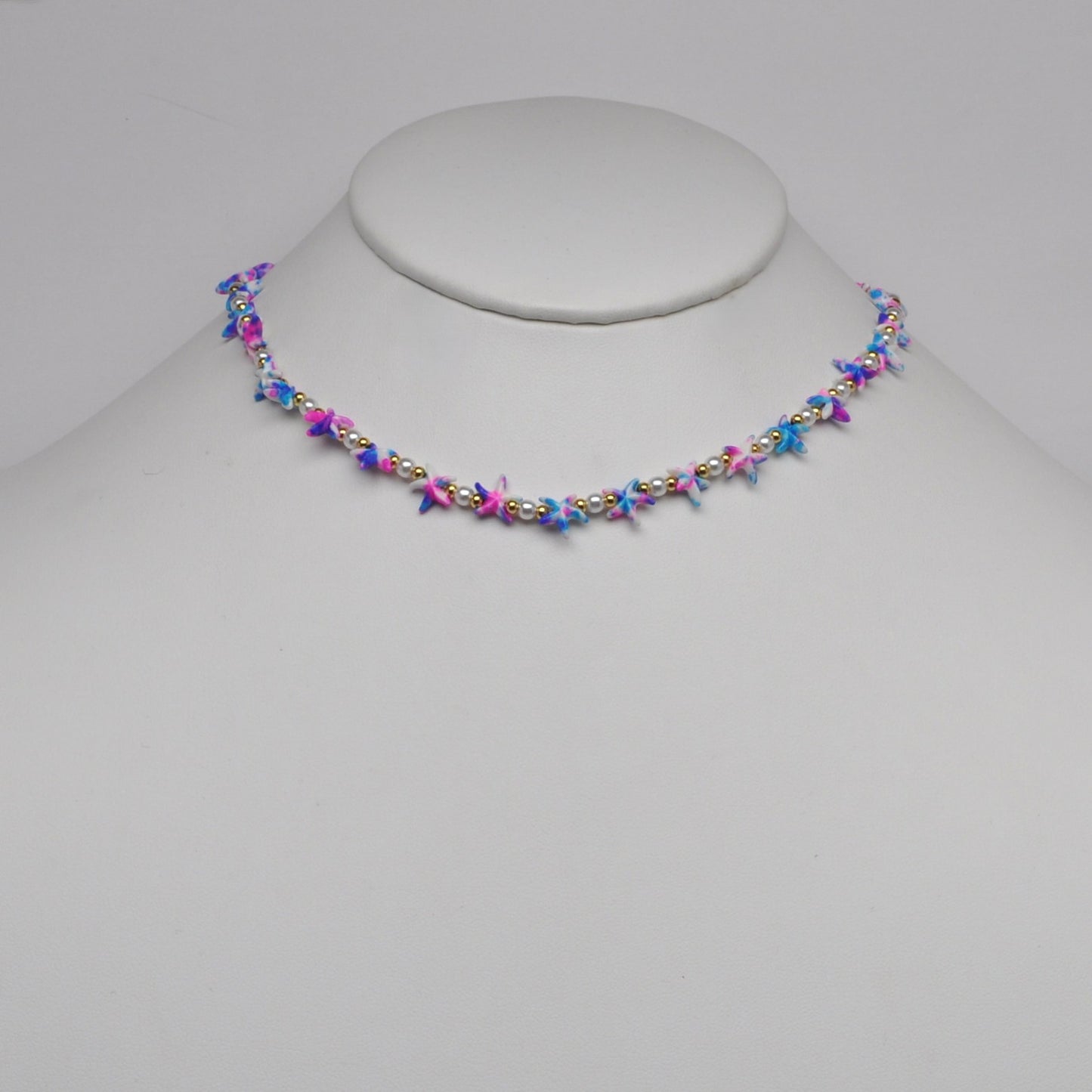 Tie Dye Starfish Beaded Necklace