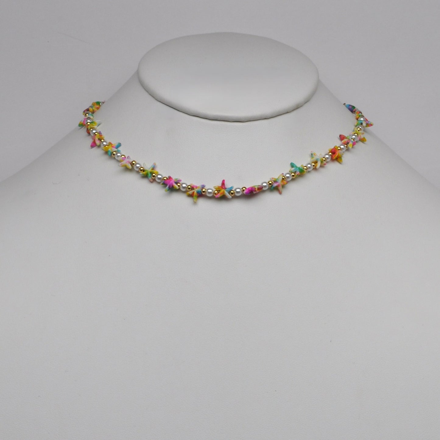 Tie Dye Starfish Beaded Necklace