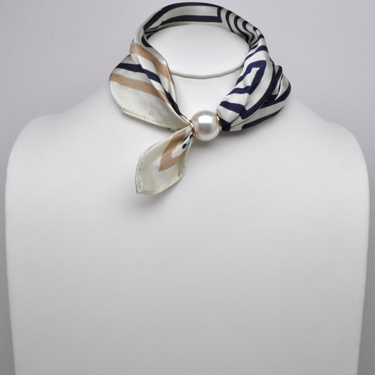 Squares Line Dot Magnetic Pearl Scarf