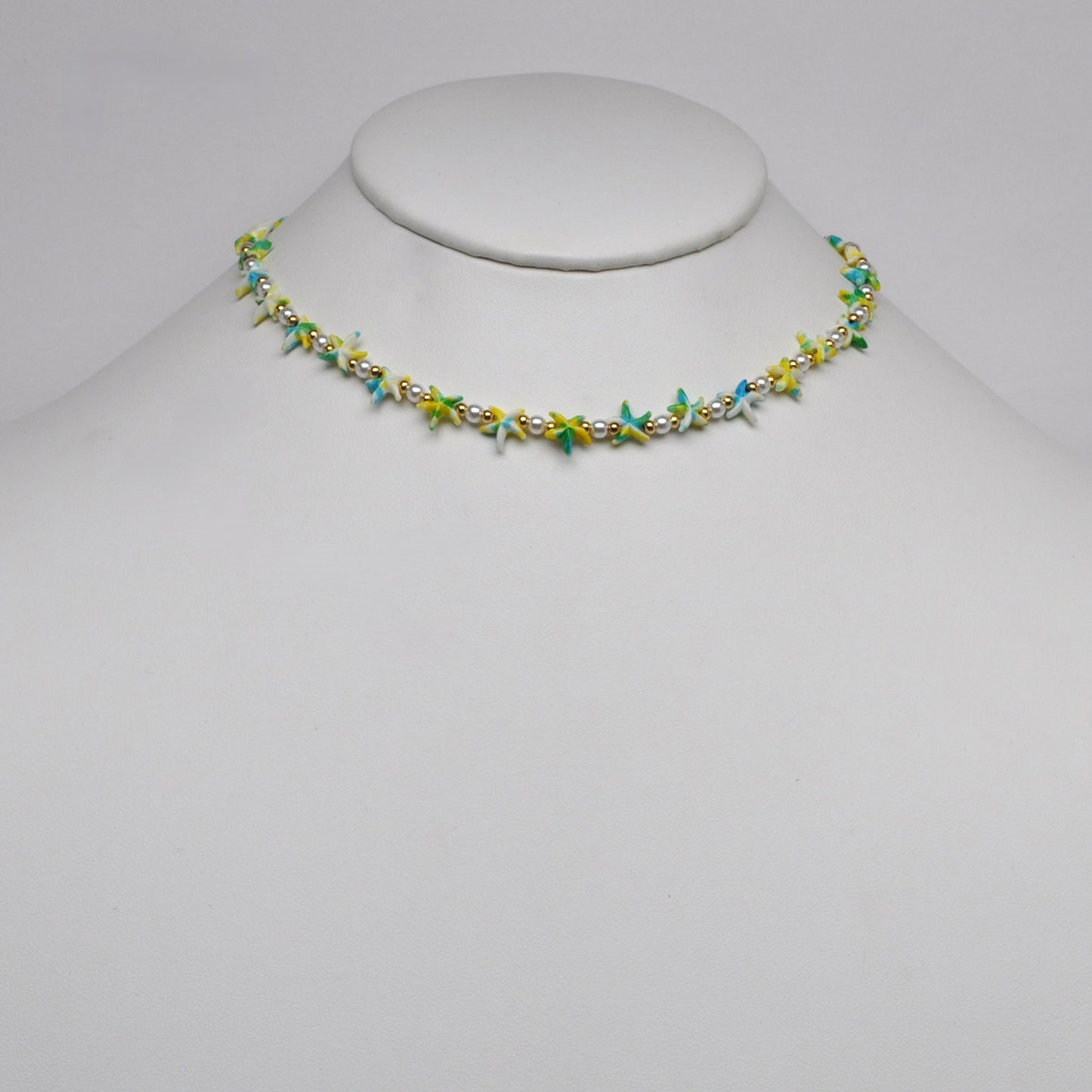 Tie Dye Starfish Beaded Necklace