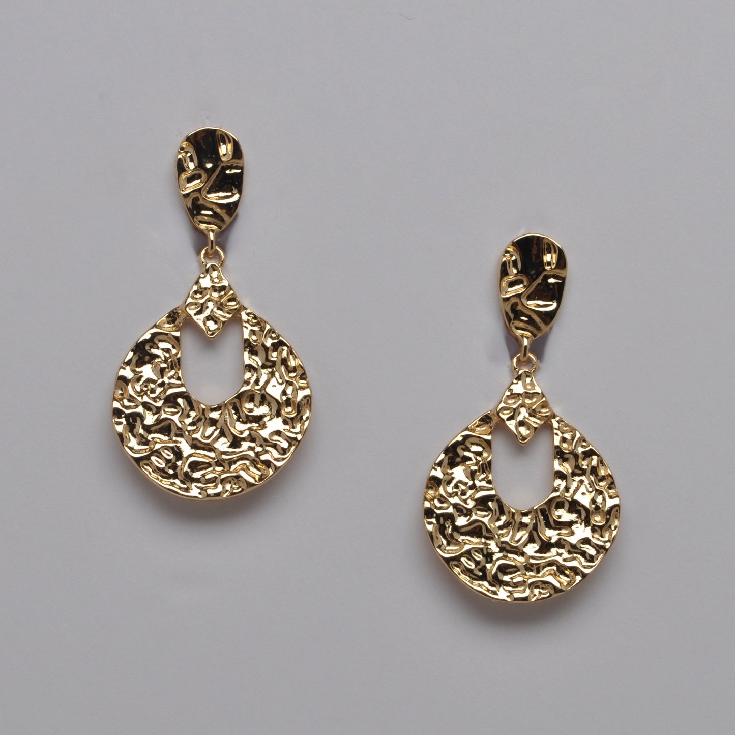 Hammered Teardrop Designed Earrings
