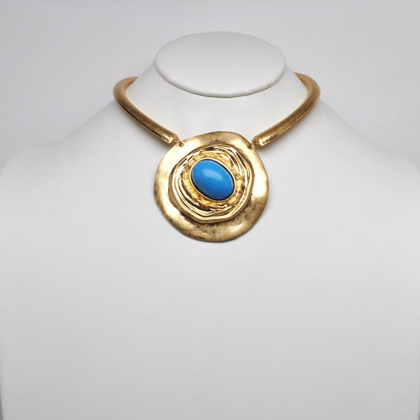 Torque Lucite Pendant choker necklace