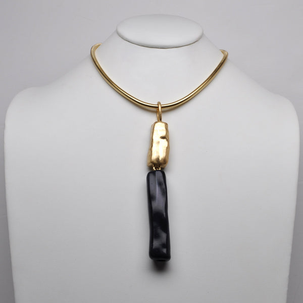 Lucite Rectangle Pendant Necklace