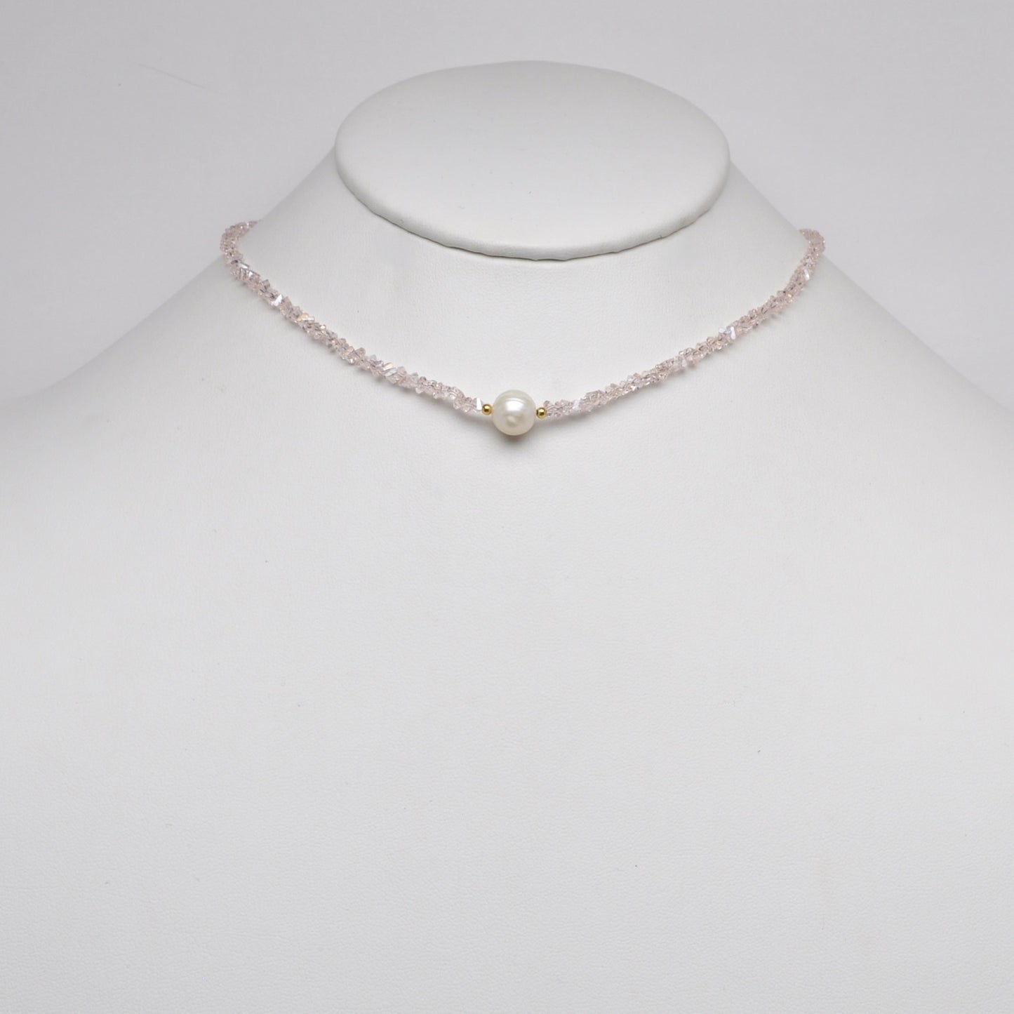 Crystal Beads w/Pearl Pendant Necklace