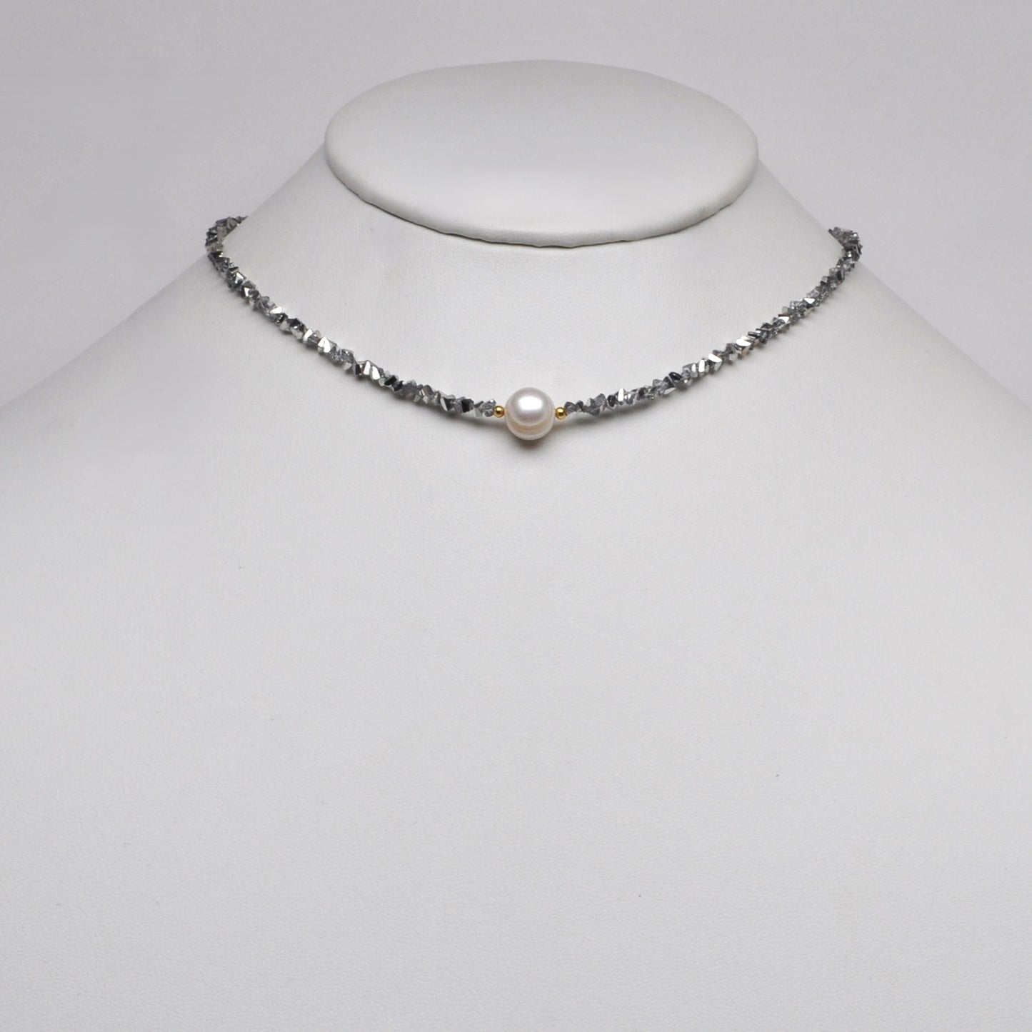 Crystal Beads w/Pearl Pendant Necklace