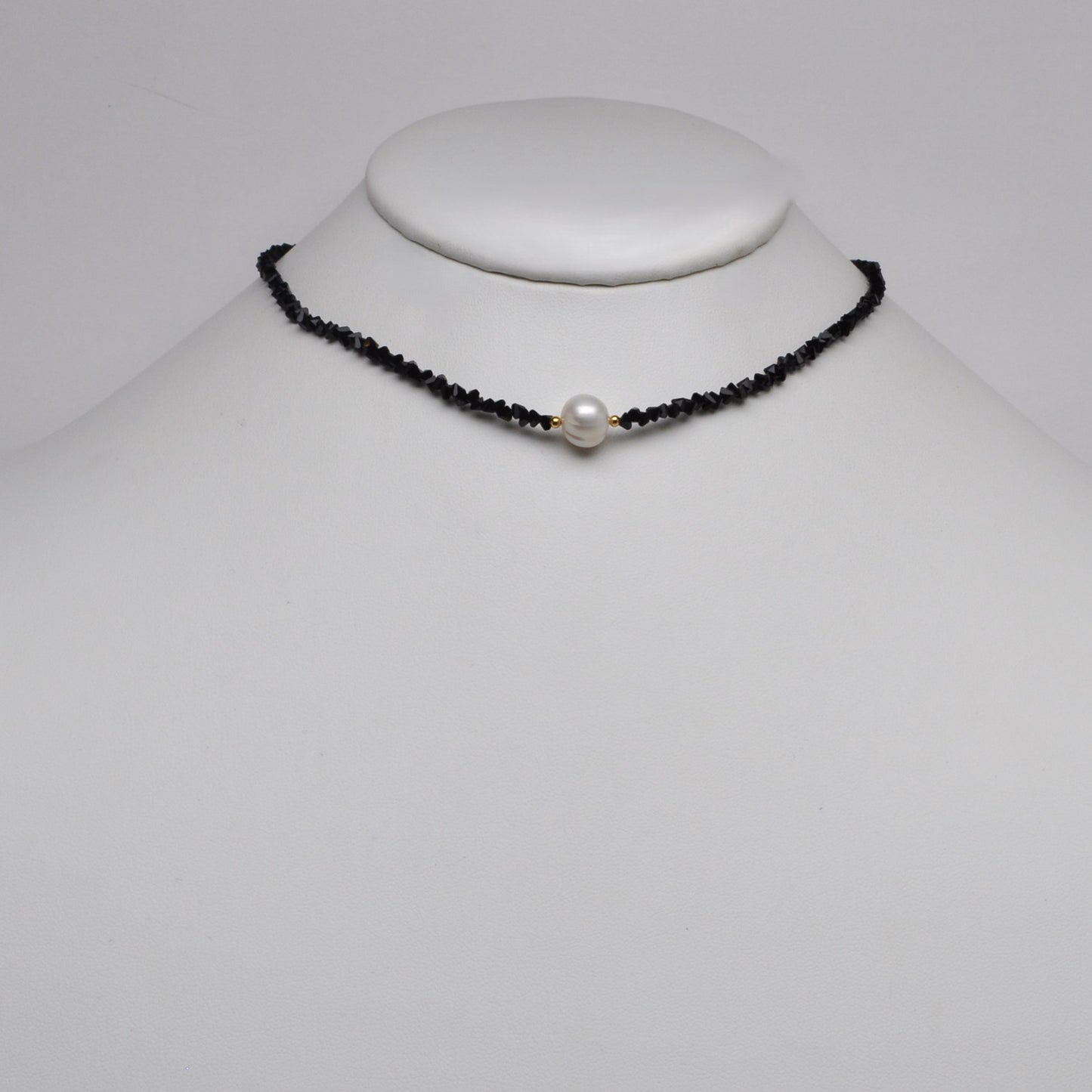 Crystal Beads w/Pearl Pendant Necklace