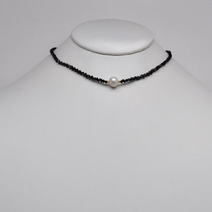 Crystal Beads w/Pearl Pendant Necklace