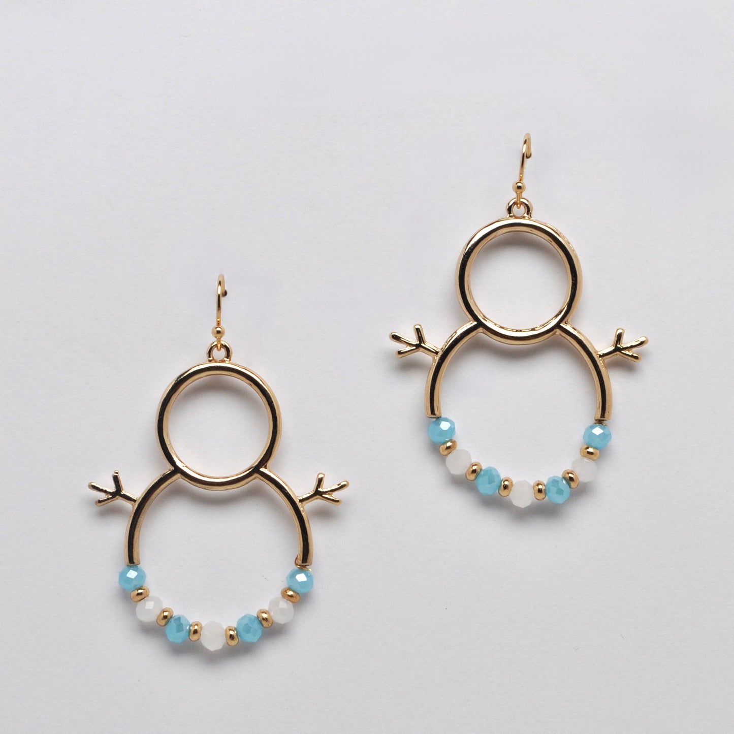 Snowman Beaded Silhouette Earrings