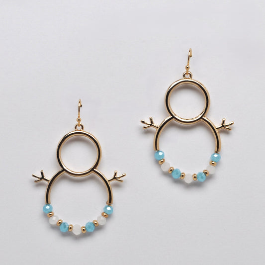 Snowman Beaded Silhouette Earrings