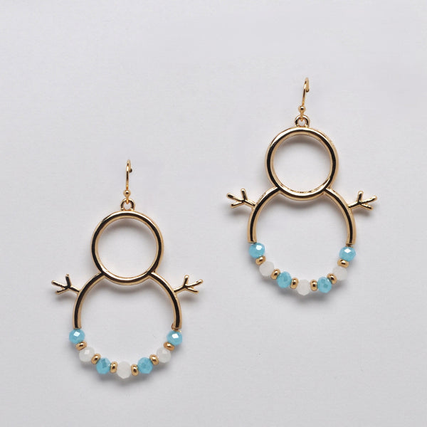 Snowman Beaded Silhouette Earrings