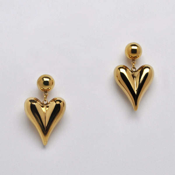Chrome Heart Drop Earrings