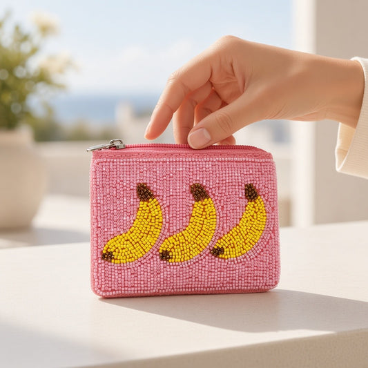 Beaded Banana Coin Purse