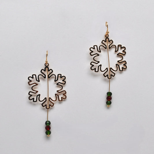 Snowflake Drop w/Beads Earrings
