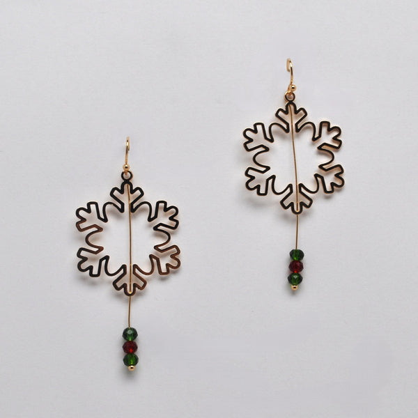 Snowflake Drop w/Beads Earrings