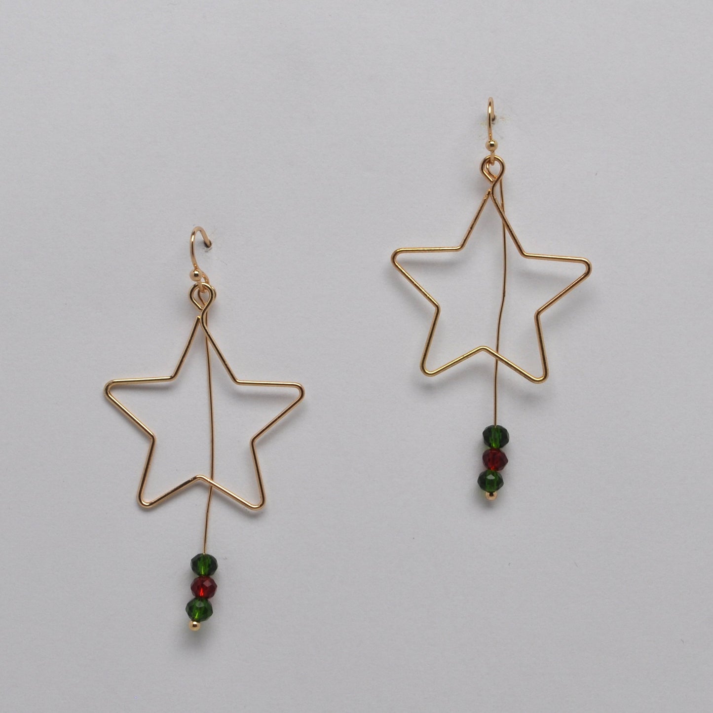 Holiday Star Drop w/Beads Earrings