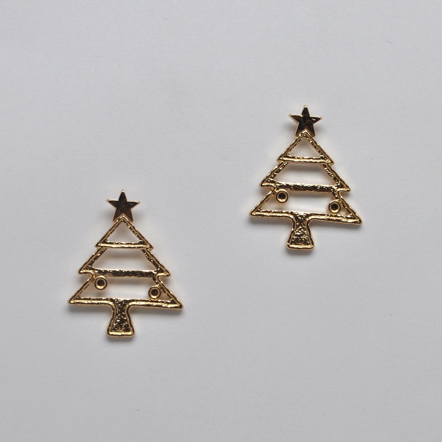 Christmas Tree Drop Hammered Design Earrings