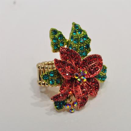 Poinsettia Stretch Ring