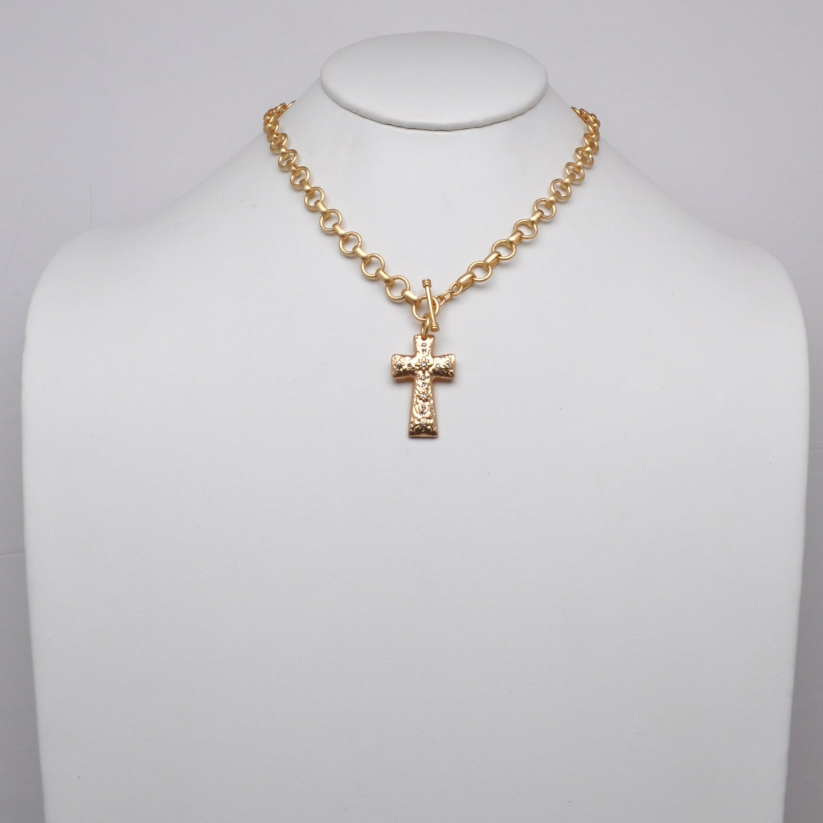 Religious Front Clasp Cross Pendant Necklace