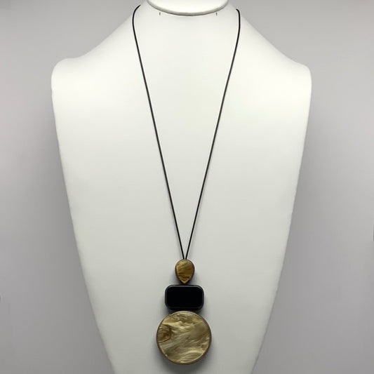 Three-layer Circle Lucite Drop Necklace