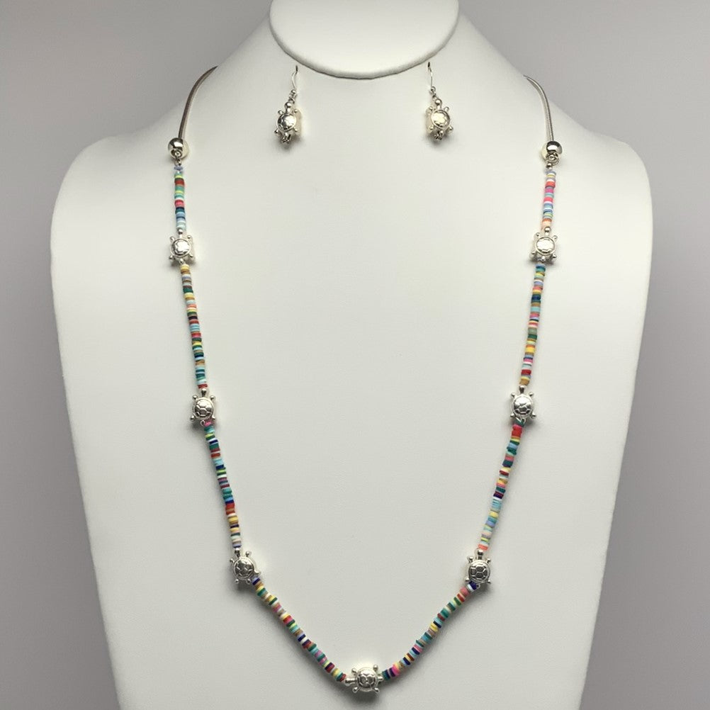 Turtle Clay Bead Necklace Set