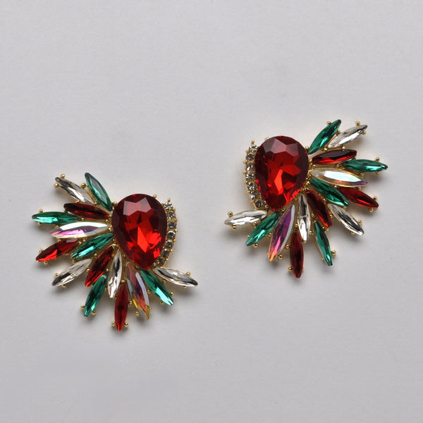 Teardrop Crystal Wing Earrings