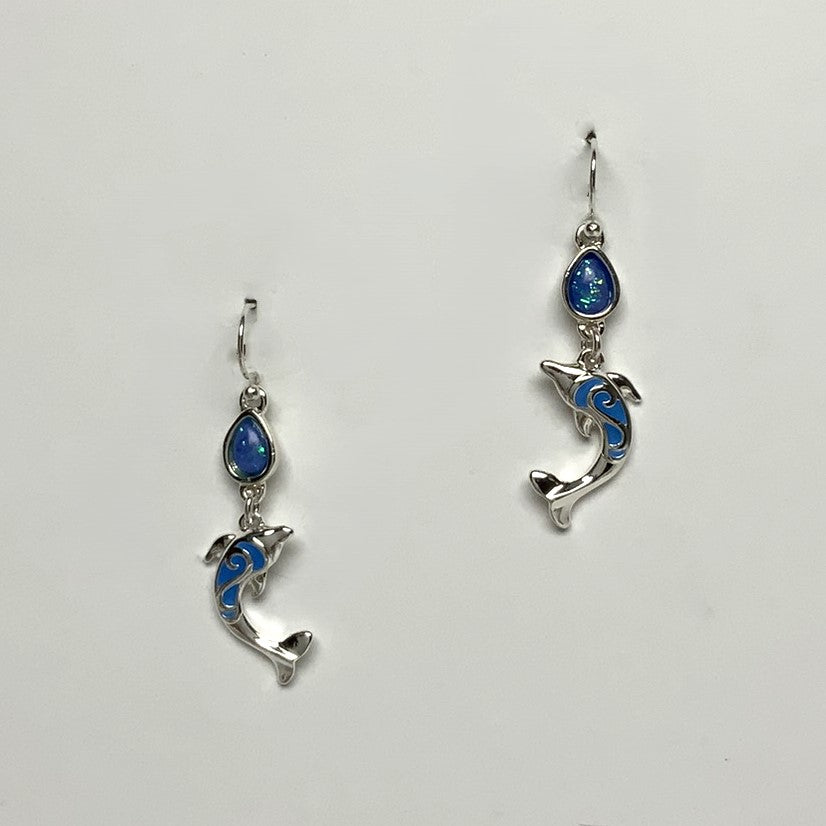 Dangly Ocean Dolphin Earrings