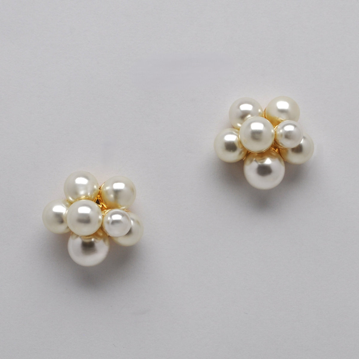Cluster Pearl Blossom Stud Earrings