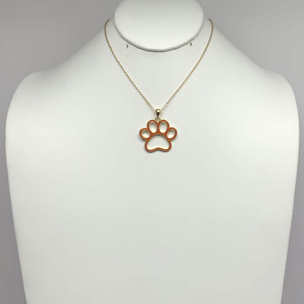 Paw Print Outline Necklace