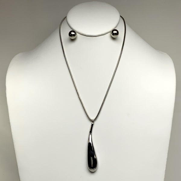 Melted Teardrop Snake Chain Necklace Set