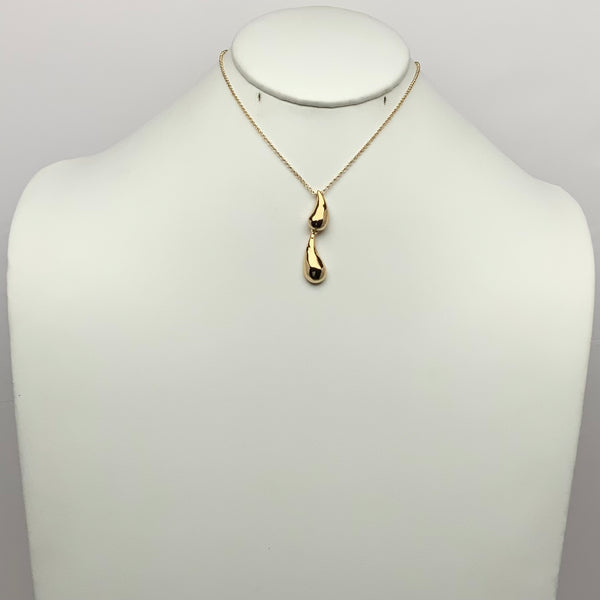 Elegant Double Teardrop Necklace