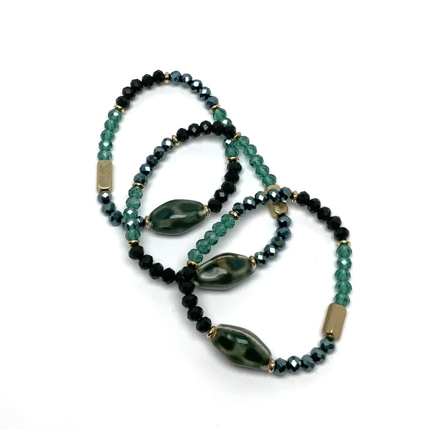 Three Crystal Bracelet Set