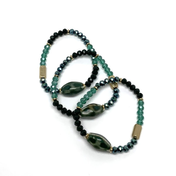 Three Crystal Bracelet Set