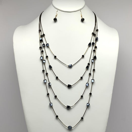 Crystal Drop Necklace Set